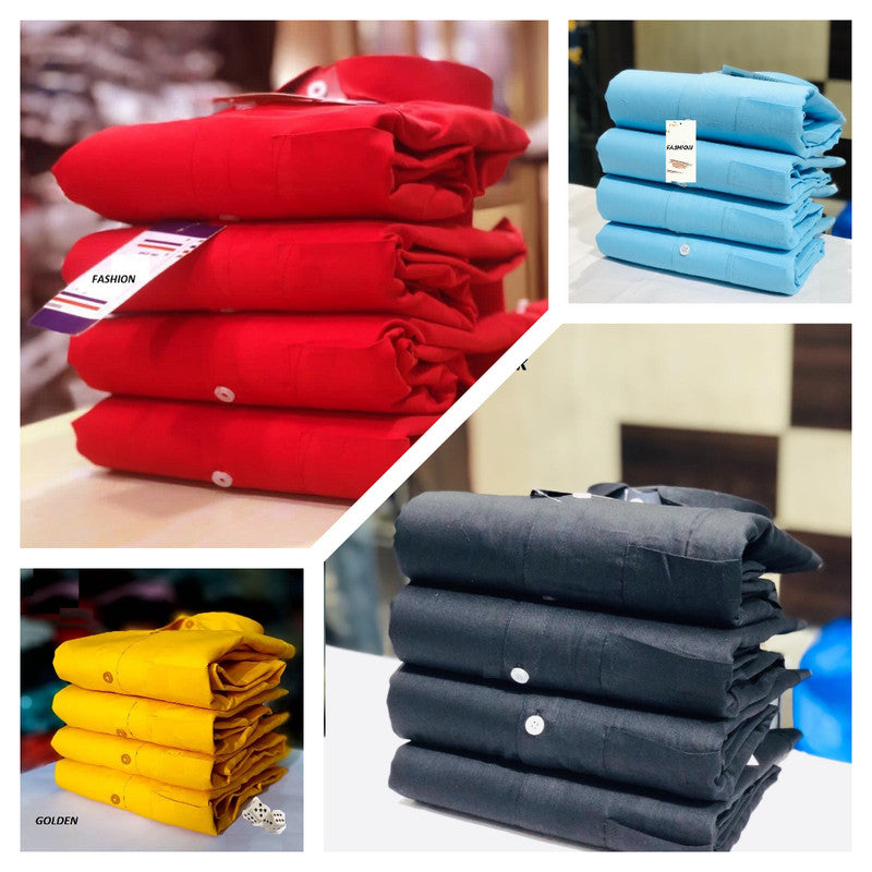 Ultimate Casual Comfort | Combo of 4 Casual Shirts for Men (Multicolor, S) |