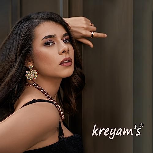 kreyam's Earrings Jhumka for Girls | Fashion Jewellery Women Artificial Gold Plated | Fancy latest Alloy Jhumki Chandbali Earring | Drops & Danglers
