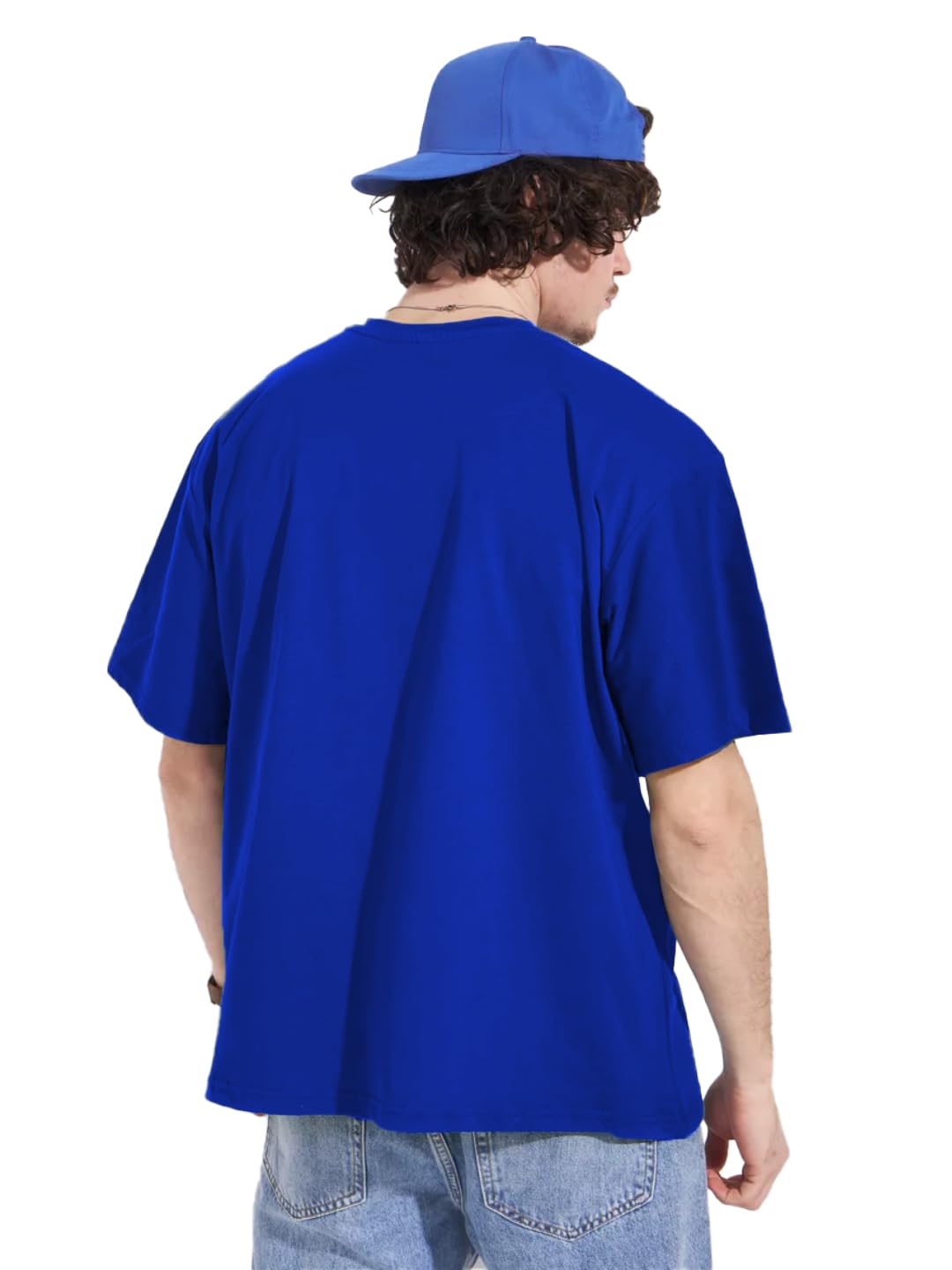 LEOTUDE Men's Cotton Oversized Fit Half Sleeve Oversized Printed T-Shirt, Round Neck Longline Drop Shoulder | ful Printed Combo T-Shirt (Pack of 3)