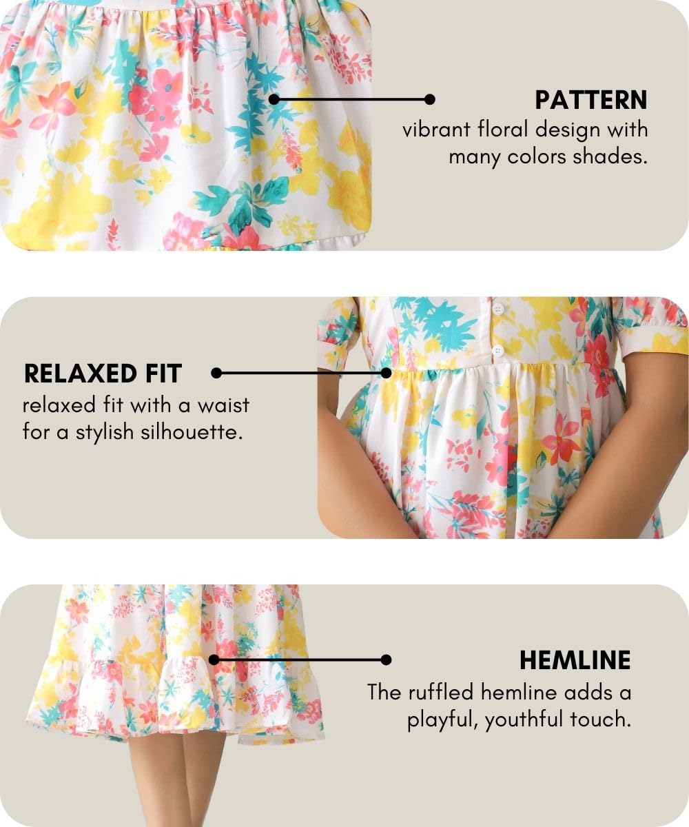 Summer Dress for Women | Short One Piece A-Line Midi Dress | Lightweight Vacation Wear & Daily Casual Outfit