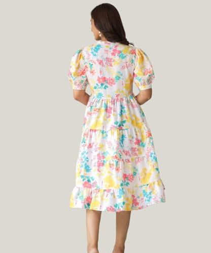 Summer Dress for Women | Short One Piece A-Line Midi Dress | Lightweight Vacation Wear & Daily Casual Outfit