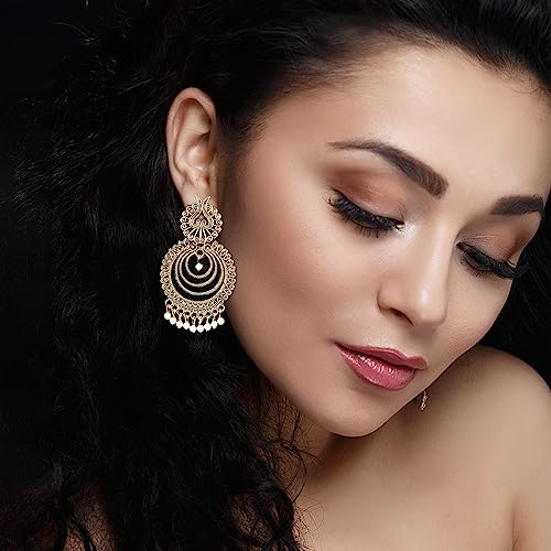 kreyam's Earrings Jhumka for Girls | Fashion Jewellery Women Artificial Gold Plated | Fancy latest Alloy Jhumki Chandbali Earring | Drops & Danglers