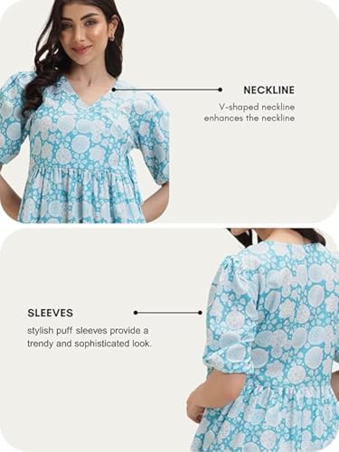 Summer Dress for Women | Short One Piece A-Line Midi Dress | Lightweight Vacation Wear & Daily Casual Outfit