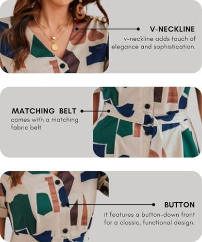 Summer Dress for Women | Short One Piece A-Line Midi Dress | Lightweight Vacation Wear & Daily Casual Outfit