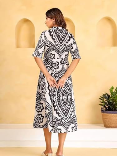 Summer Dress for Women | Short One Piece A-Line Midi Dress | Lightweight Vacation Wear & Daily Casual Outfit