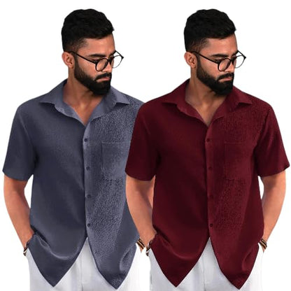 Combo of Men's Regular Fit Shirt  (Pack of 2)