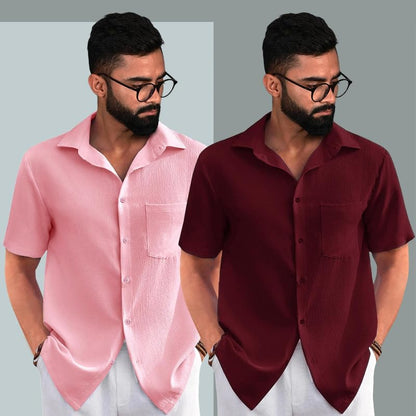 Combo of Men's Regular Fit Shirt  (Pack of 2)