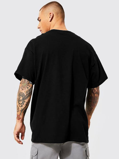 LEOTUDE Men's Cotton Oversized Fit Half Sleeve Oversized Printed T-Shirt, Round Neck Longline Drop Shoulder | ful Printed Combo T-Shirt (Pack of 3)