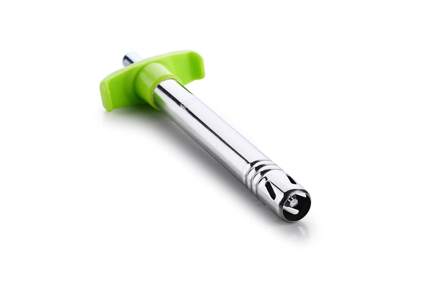Gas Lighter with Free Knife for Kitchen Use | Regular Size Easy Grip, Silver