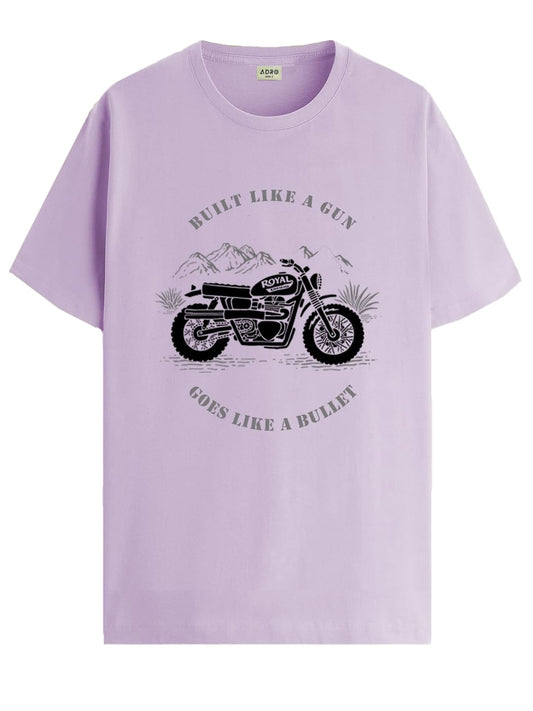 Men's Royal Bike Design Printed 100% Cotton T-Shirt