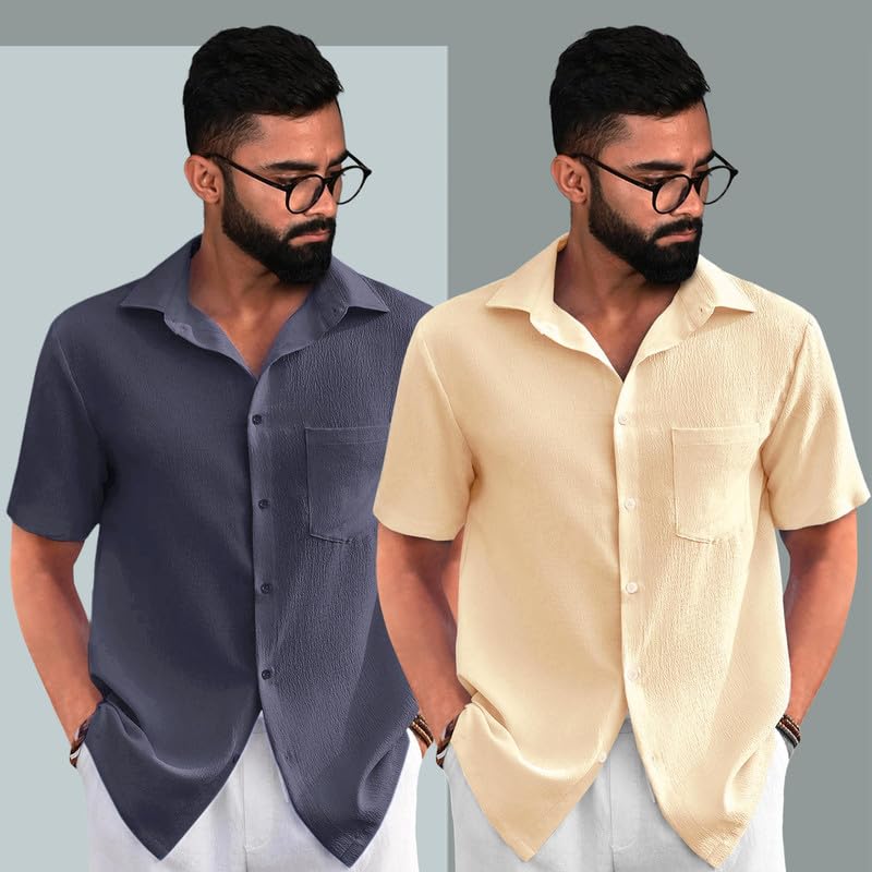 Combo of Men's Regular Fit Shirt  (Pack of 2)