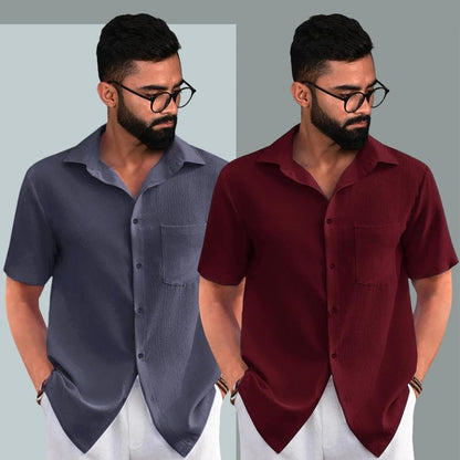 Combo of Men's Regular Fit Shirt  (Pack of 2)