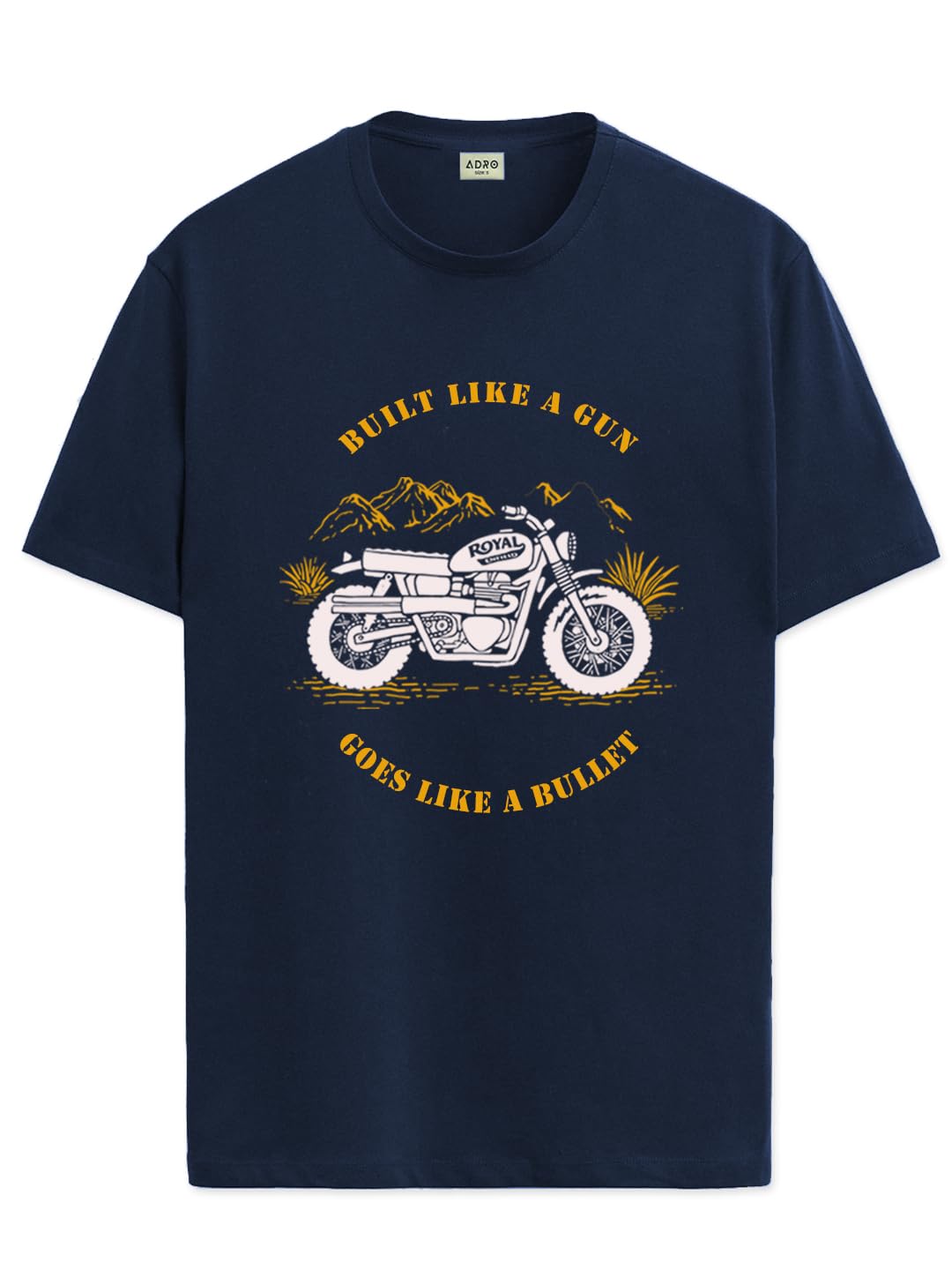 Men's Royal Bike Design Printed 100% Cotton T-Shirt