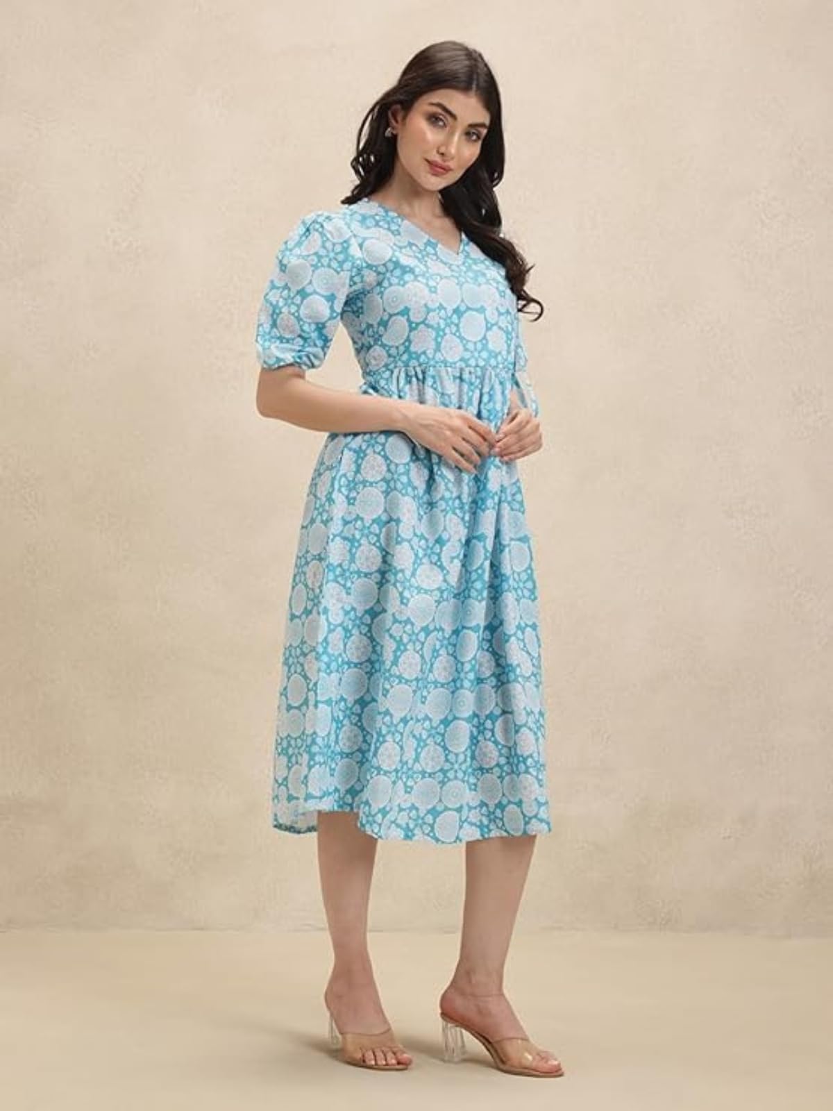 Summer Dress for Women | Short One Piece A-Line Midi Dress | Lightweight Vacation Wear & Daily Casual Outfit