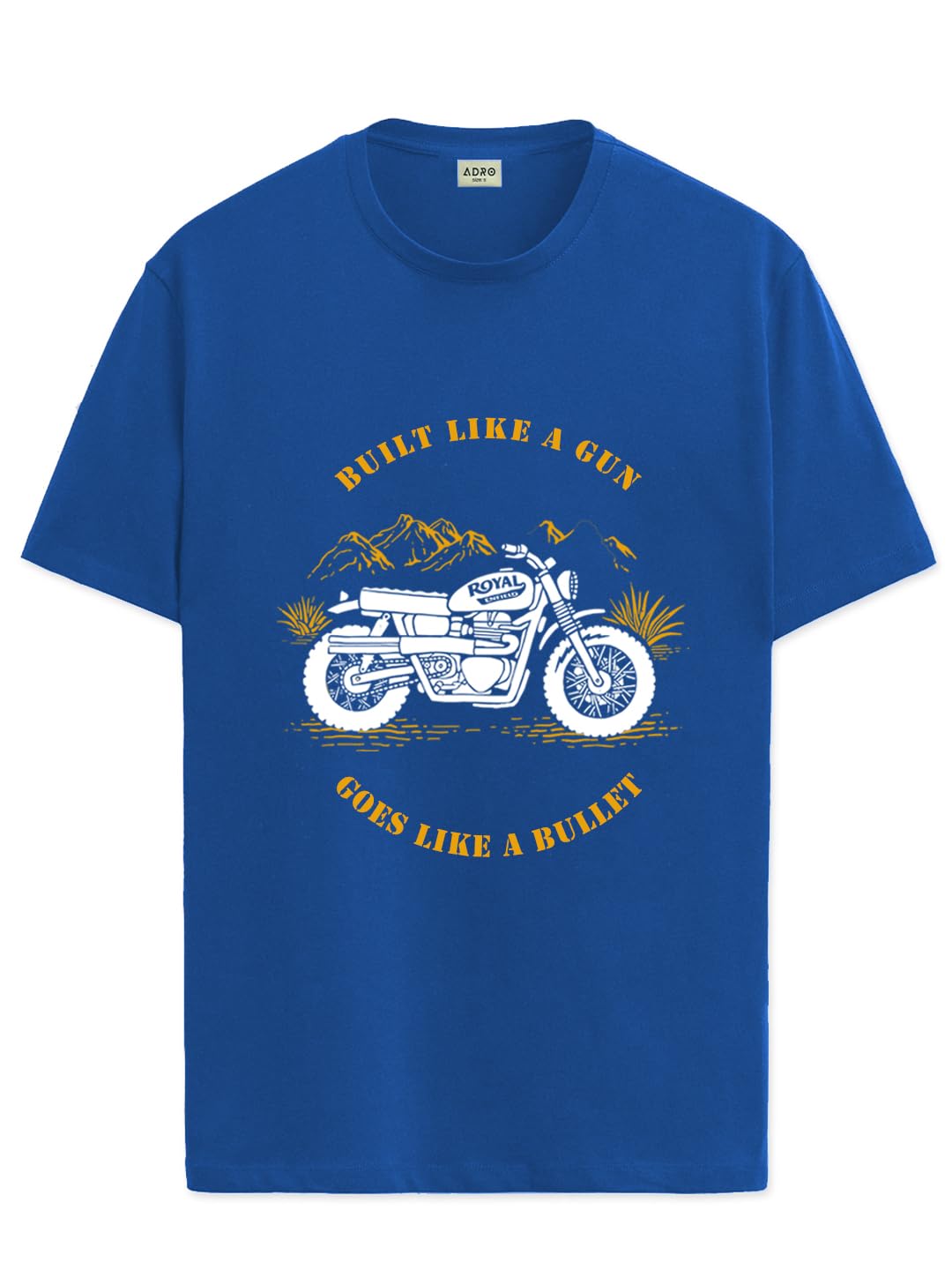 Men's Royal Bike Design Printed 100% Cotton T-Shirt