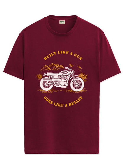 Men's Royal Bike Design Printed 100% Cotton T-Shirt