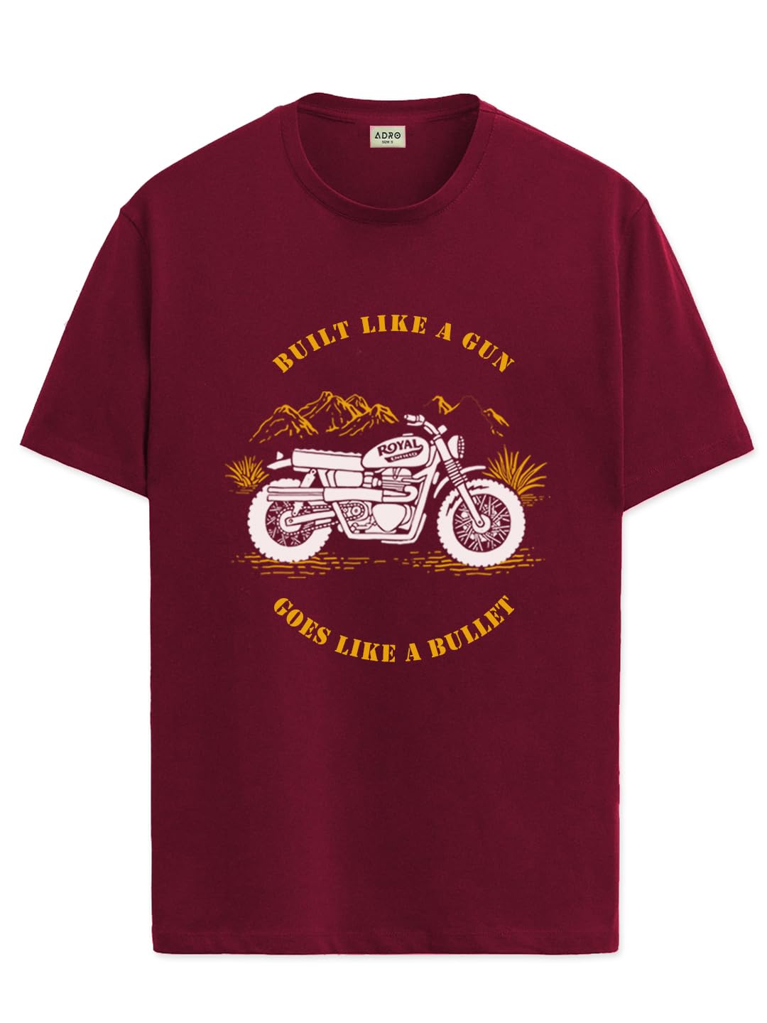 Men's Royal Bike Design Printed 100% Cotton T-Shirt