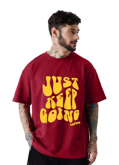 LEOTUDE Men's Cotton Oversized Fit Half Sleeve Oversized Printed T-Shirt, Round Neck Longline Drop Shoulder | ful Printed Combo T-Shirt (Pack of 3)