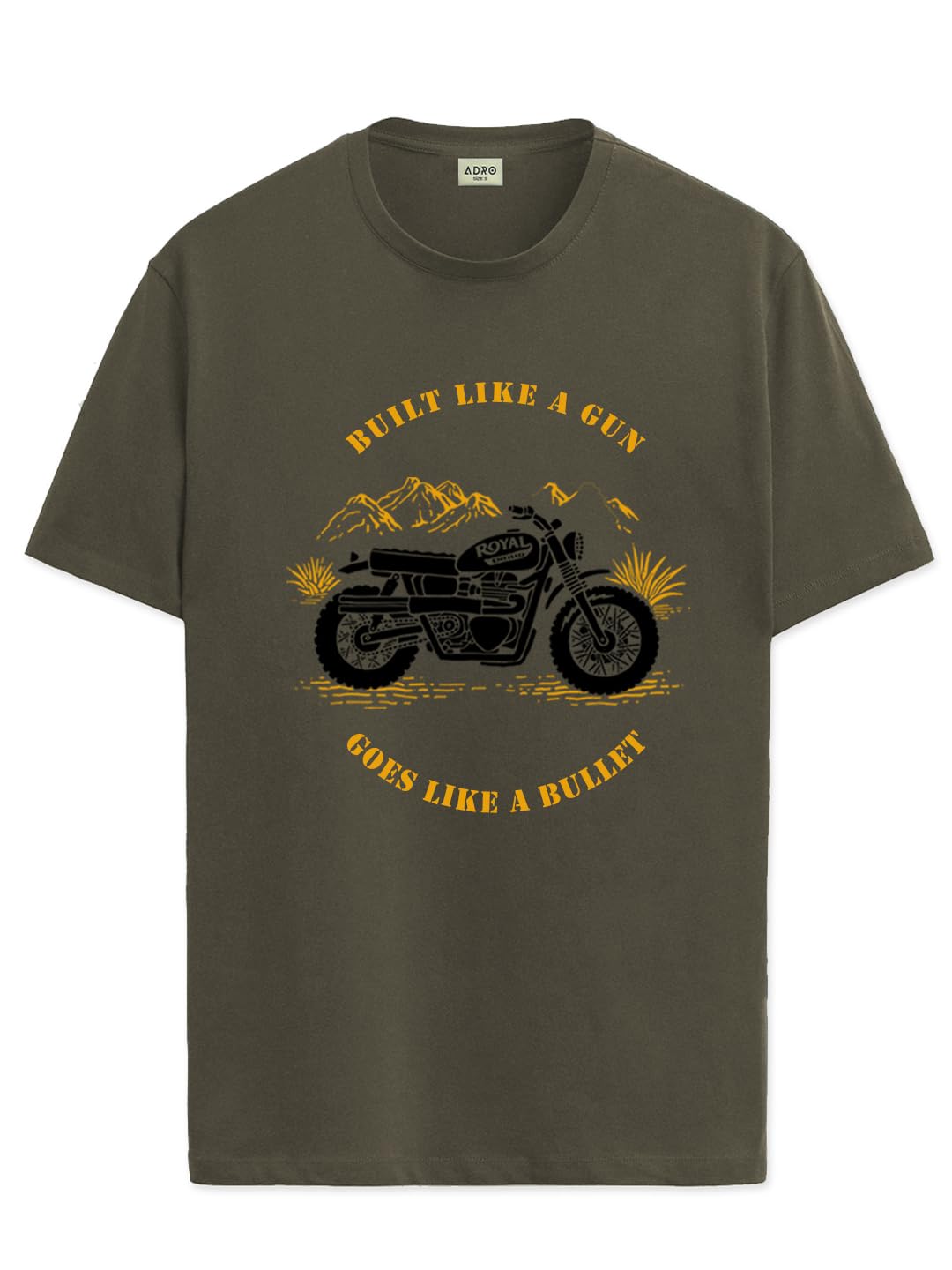 Men's Royal Bike Design Printed 100% Cotton T-Shirt