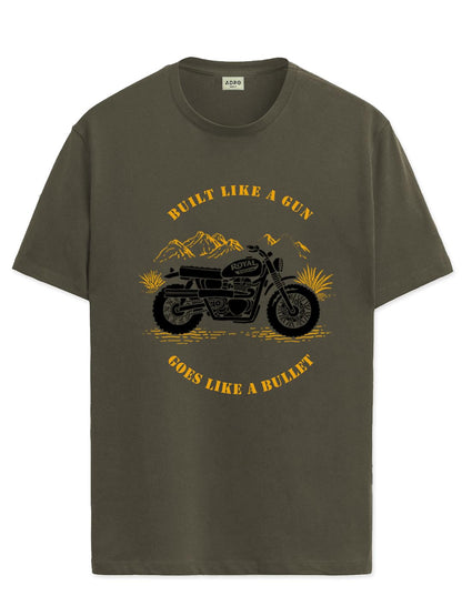 Men's Royal Bike Design Printed 100% Cotton T-Shirt