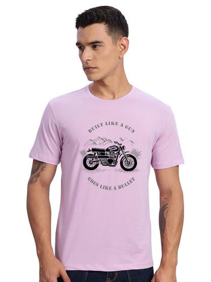 Men's Royal Bike Design Printed 100% Cotton T-Shirt