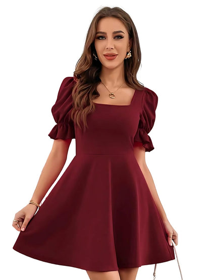 Summer Dress for Women | Short One Piece A-Line Midi Dress | Lightweight Vacation Wear & Daily Casual Outfit