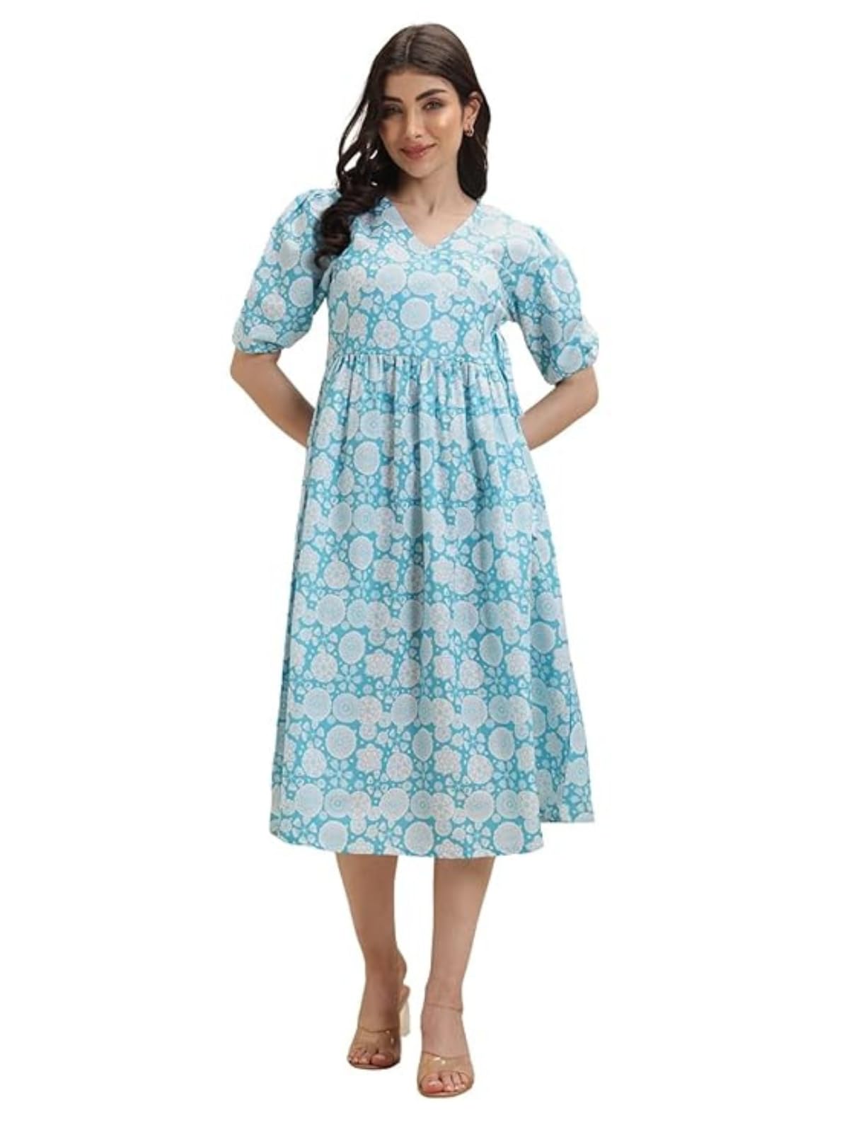 Summer Dress for Women | Short One Piece A-Line Midi Dress | Lightweight Vacation Wear & Daily Casual Outfit