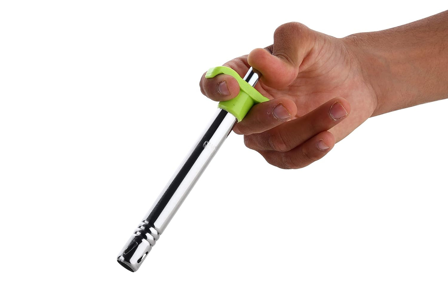 Gas Lighter with Free Knife for Kitchen Use | Regular Size Easy Grip, Silver