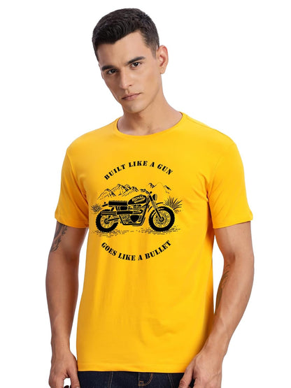 Men's Royal Bike Design Printed 100% Cotton T-Shirt