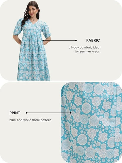 Summer Dress for Women | Short One Piece A-Line Midi Dress | Lightweight Vacation Wear & Daily Casual Outfit