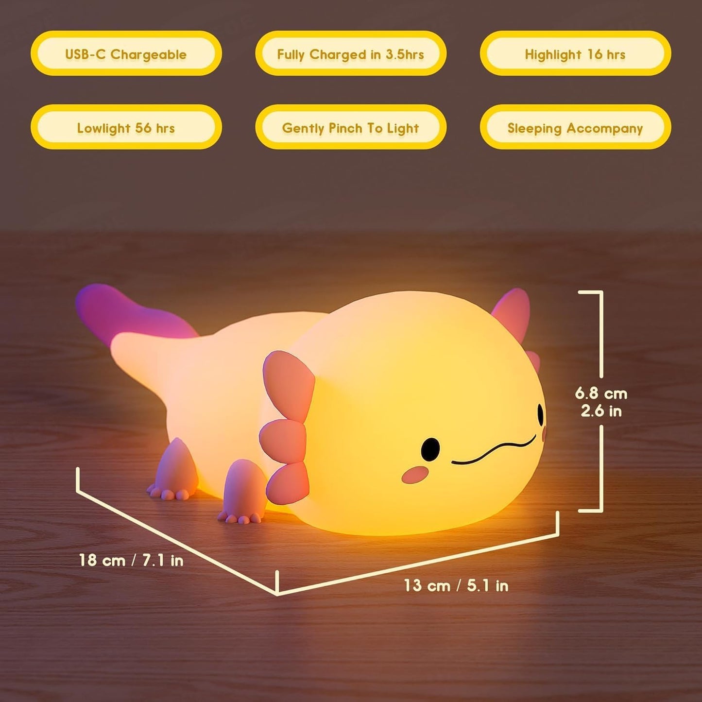 Desidiya® Touch Silicone Panda Light – Night Light for Kids, Girls & Boys | Cute Bedroom Decor for Women | Valentine Special