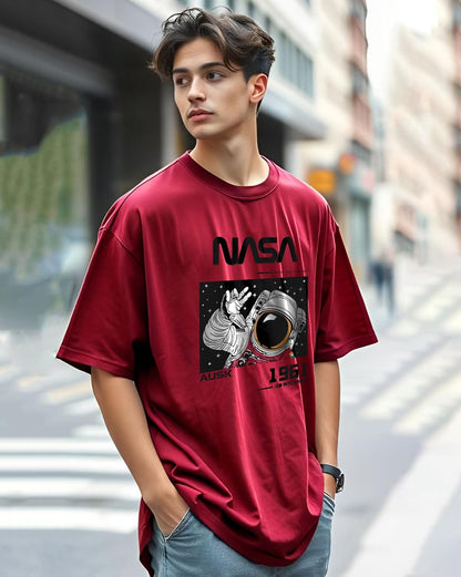 AUSK Mens Oversized Half Sleeve Printed T-Shirt for Men