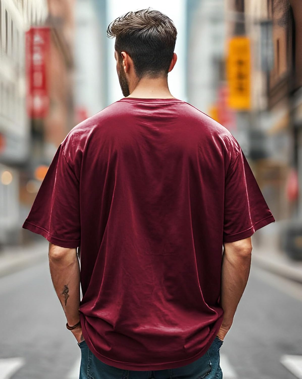 AUSK Mens Oversized Half Sleeve Printed T-Shirt for Men