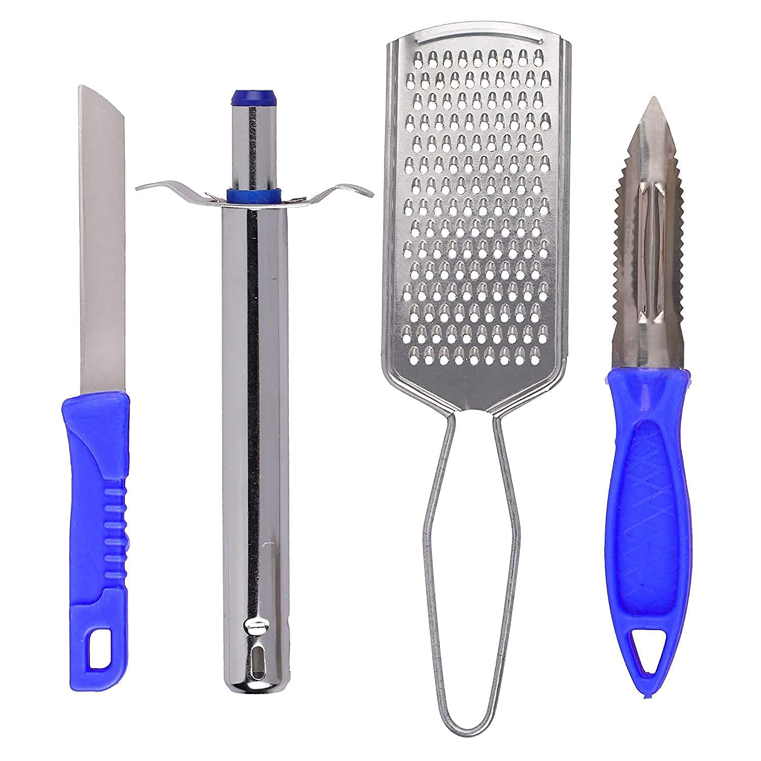 HeeMo 4 in 1 Set of 1 Kitchen Lighter, 1 Knife, 1 Peeler and 1 Smooth Grater