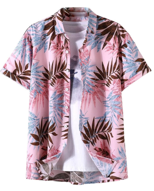 OM SAI LATEST CREATION Men's Casual Cotton Shirt – Button Down Summer Shirt for Men | Lightweight Textured Fabric | Perfect for Daily & Weekend Wear