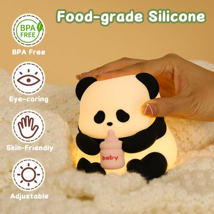 Desidiya® Touch Silicone Panda Light – Night Light for Kids, Girls & Boys | Cute Bedroom Decor for Women | Valentine Special