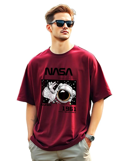 AUSK Mens Oversized Half Sleeve Printed T-Shirt for Men