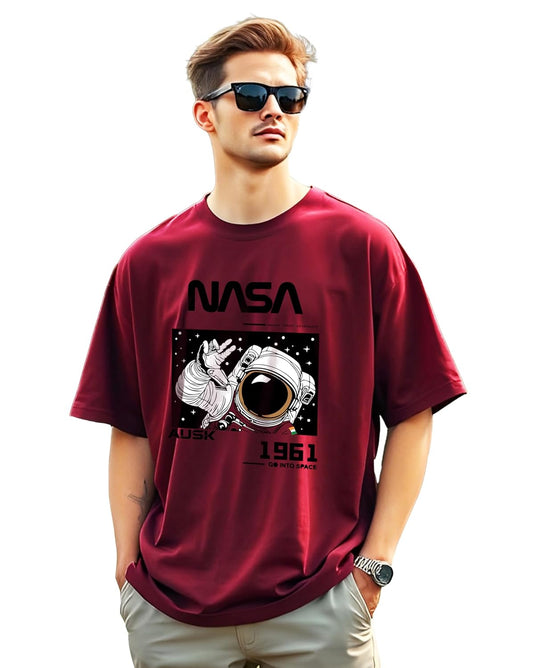 AUSK Mens Oversized Half Sleeve Printed T-Shirt for Men