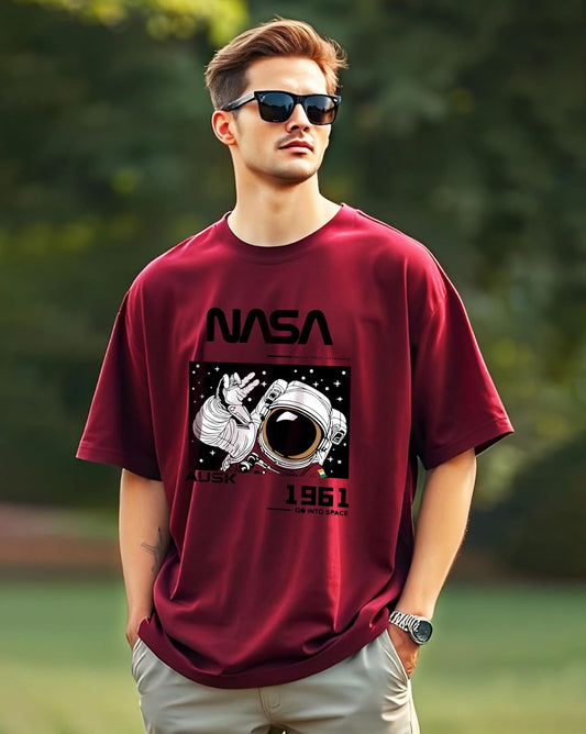 AUSK Mens Oversized Half Sleeve Printed T-Shirt for Men