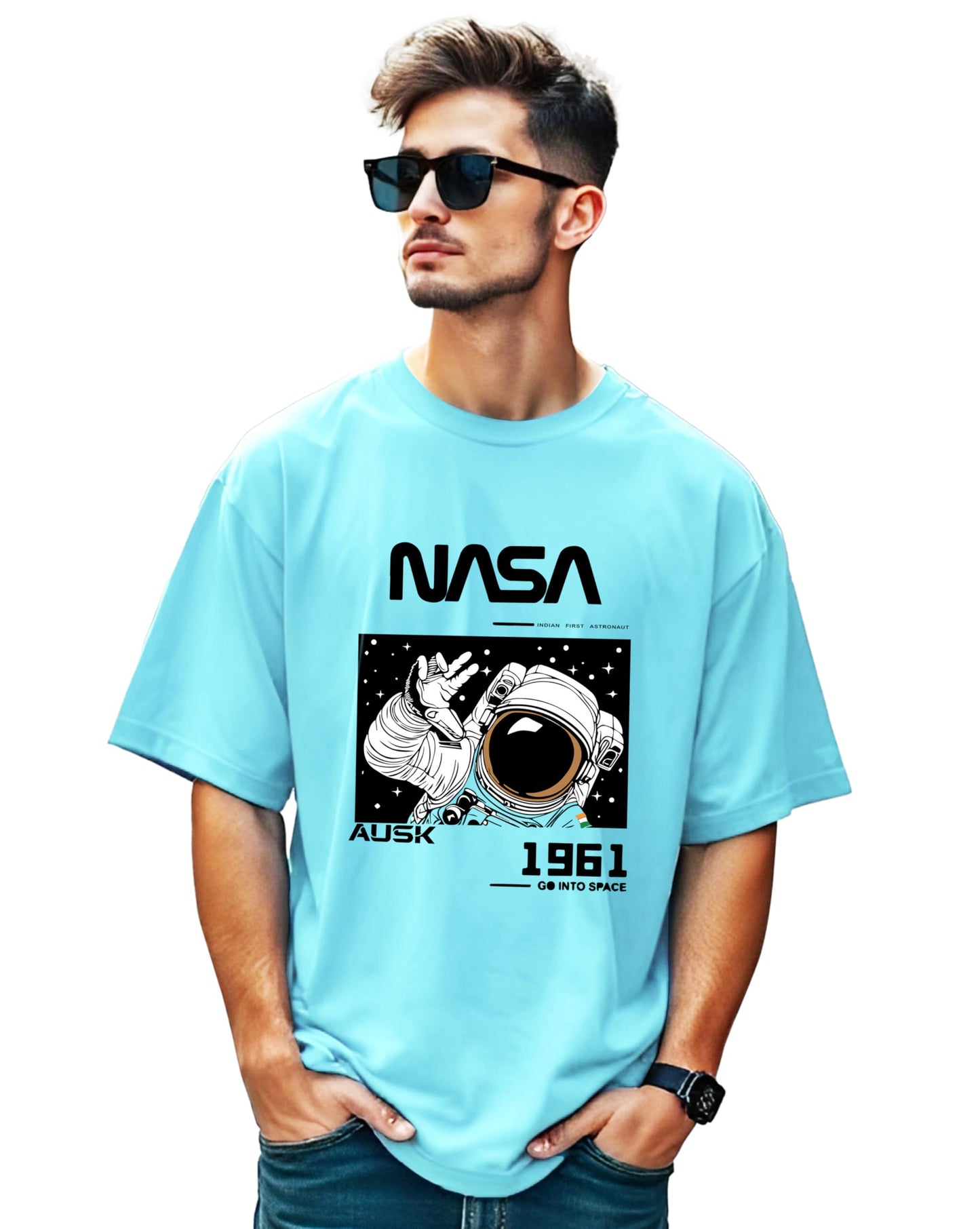AUSK Mens Oversized Half Sleeve Printed T-Shirt for Men