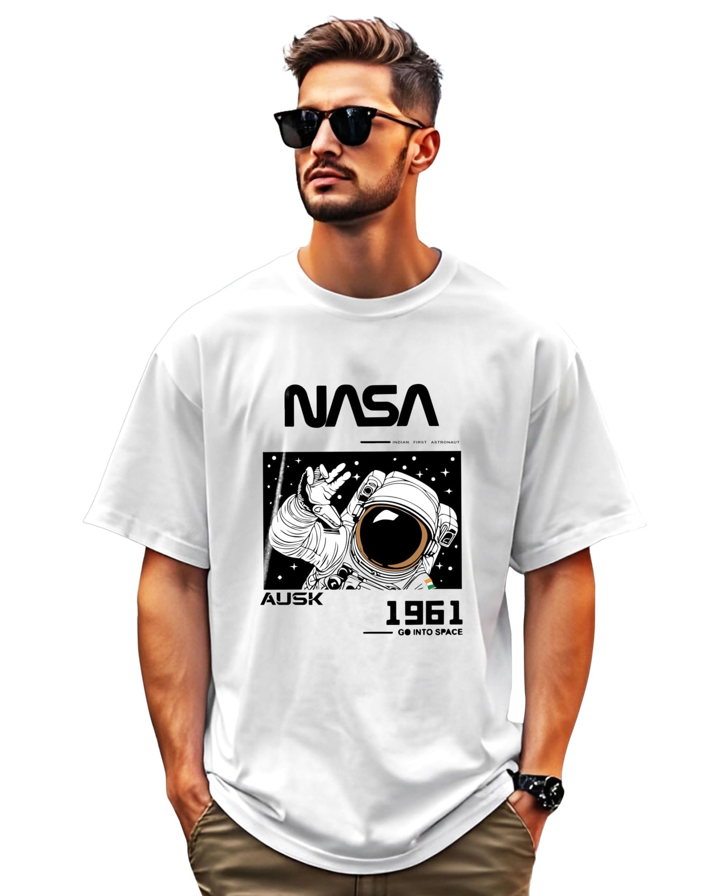 AUSK Mens Oversized Half Sleeve Printed T-Shirt for Men
