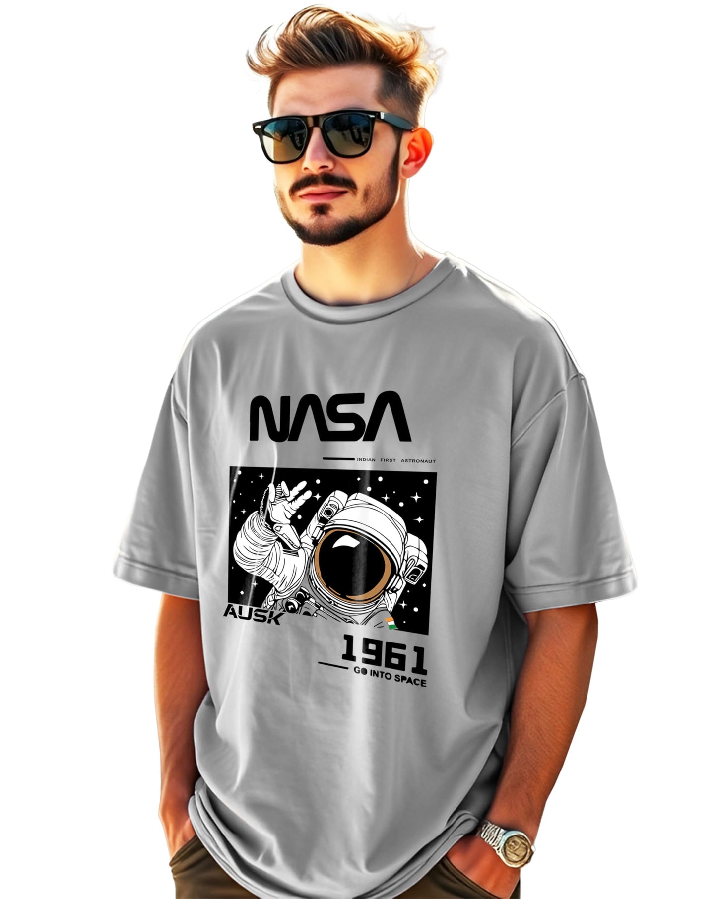 AUSK Mens Oversized Half Sleeve Printed T-Shirt for Men