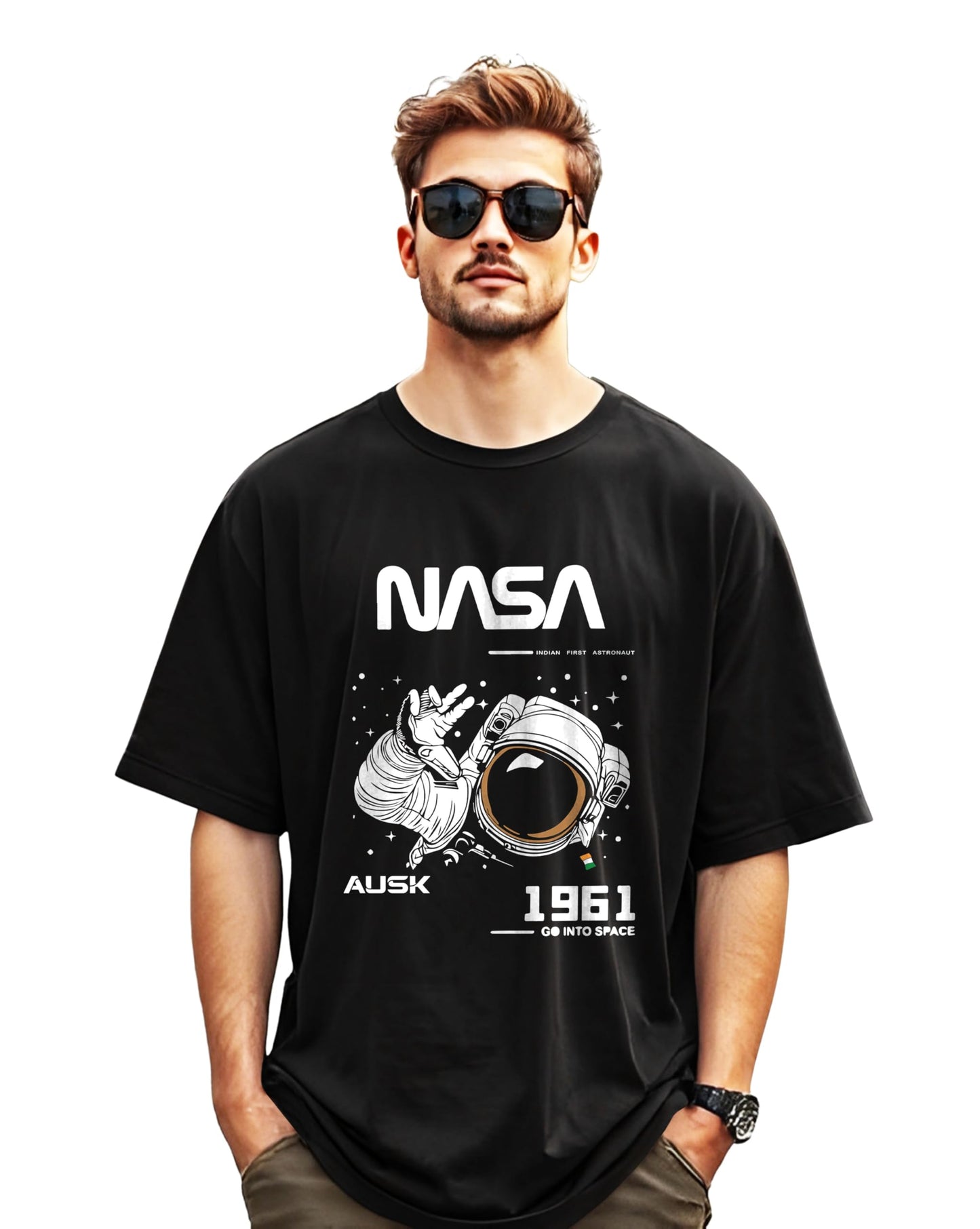 AUSK Mens Oversized Half Sleeve Printed T-Shirt for Men