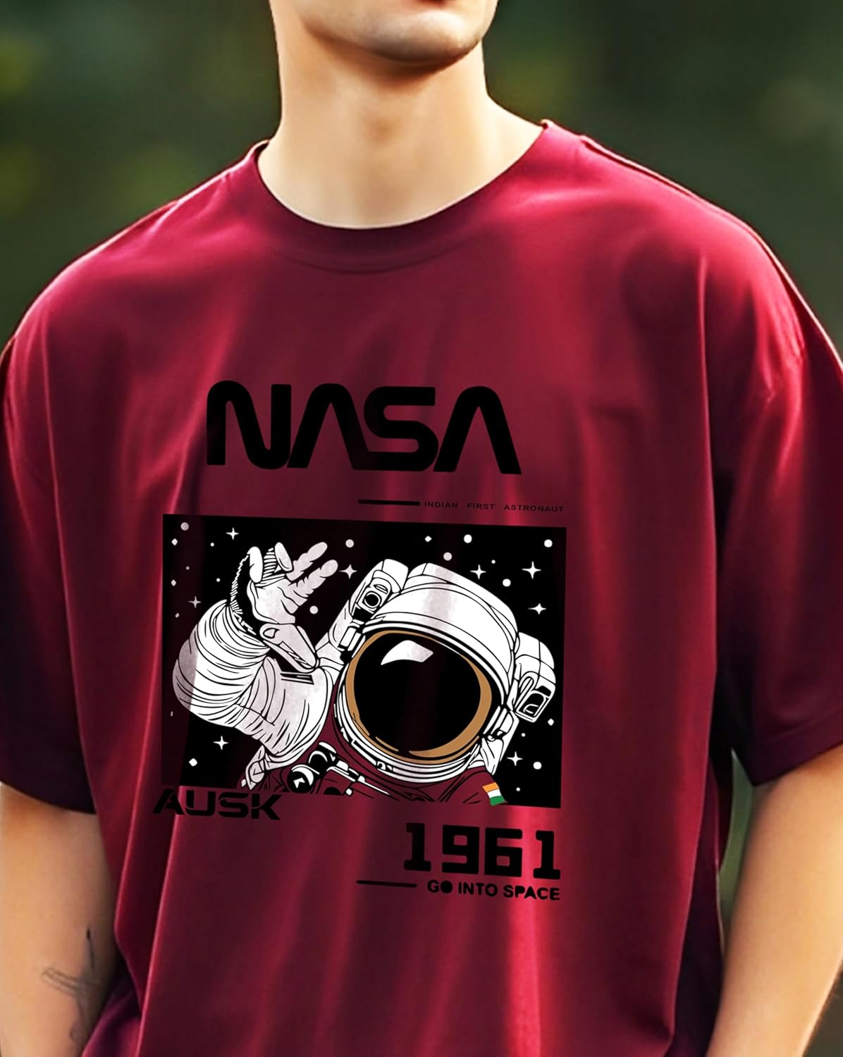 AUSK Mens Oversized Half Sleeve Printed T-Shirt for Men