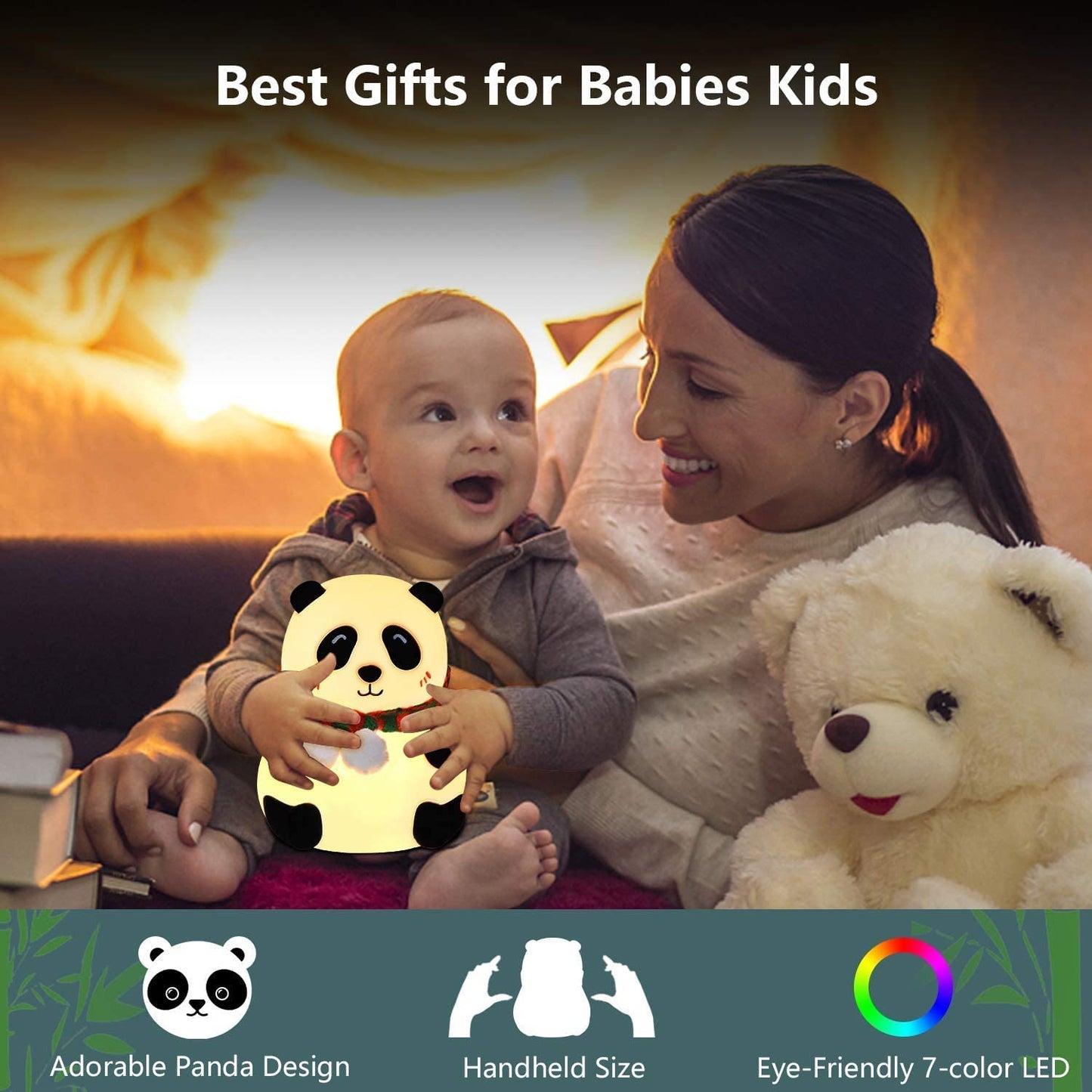 Desidiya® Touch Silicone Panda Light – Night Light for Kids, Girls & Boys | Cute Bedroom Decor for Women | Valentine Special