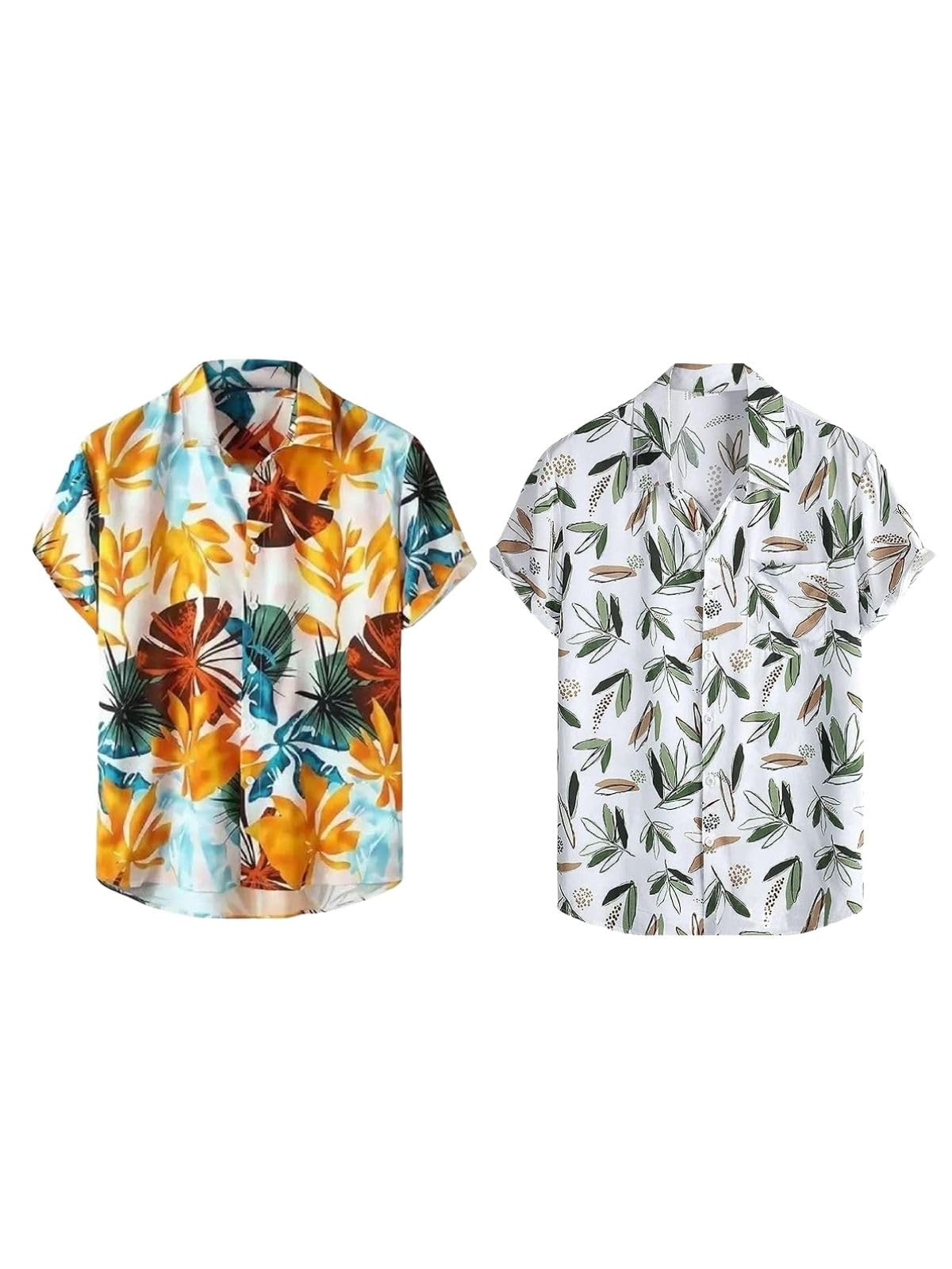 Leriya Fashion Men's Casual Rayon Relaxed Fit Shirt Button Down Summer Shirts for Men | Stylish Printed | Short Sleeve | Trendy (Available in Plus Size and Combo Pack of 2)