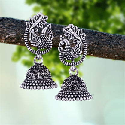 MEENAZ Earrings for women fashion jhumka oxidised Silver Earrings for women Combo chandbali pearl stylish Butterfly jhumkas traditional Jhumki Peacock Earrings For girls South Temple Ear Rings -M734