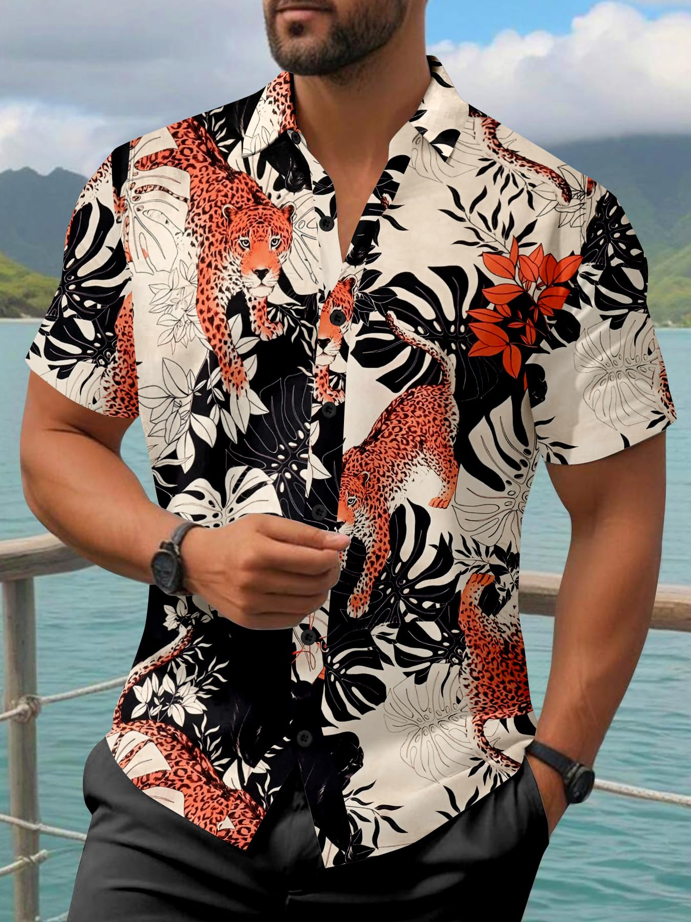 Casual Printed Half Sleeves Shirt for Man