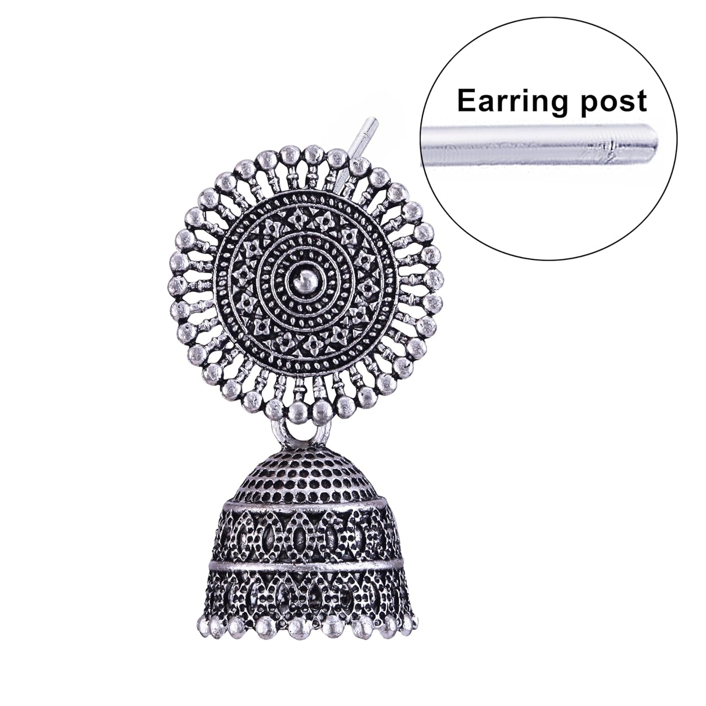 MEENAZ Earrings for women fashion jhumka oxidised Silver Earrings for women Combo chandbali pearl stylish Butterfly jhumkas traditional Jhumki Peacock Earrings For girls South Temple Ear Rings -M734